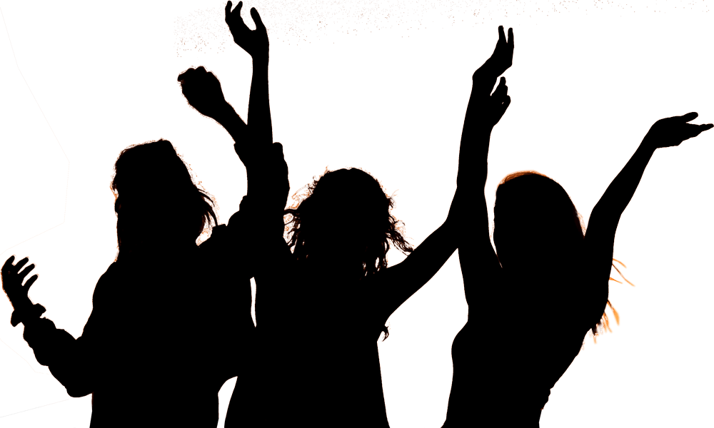 Silhouette of women dancing